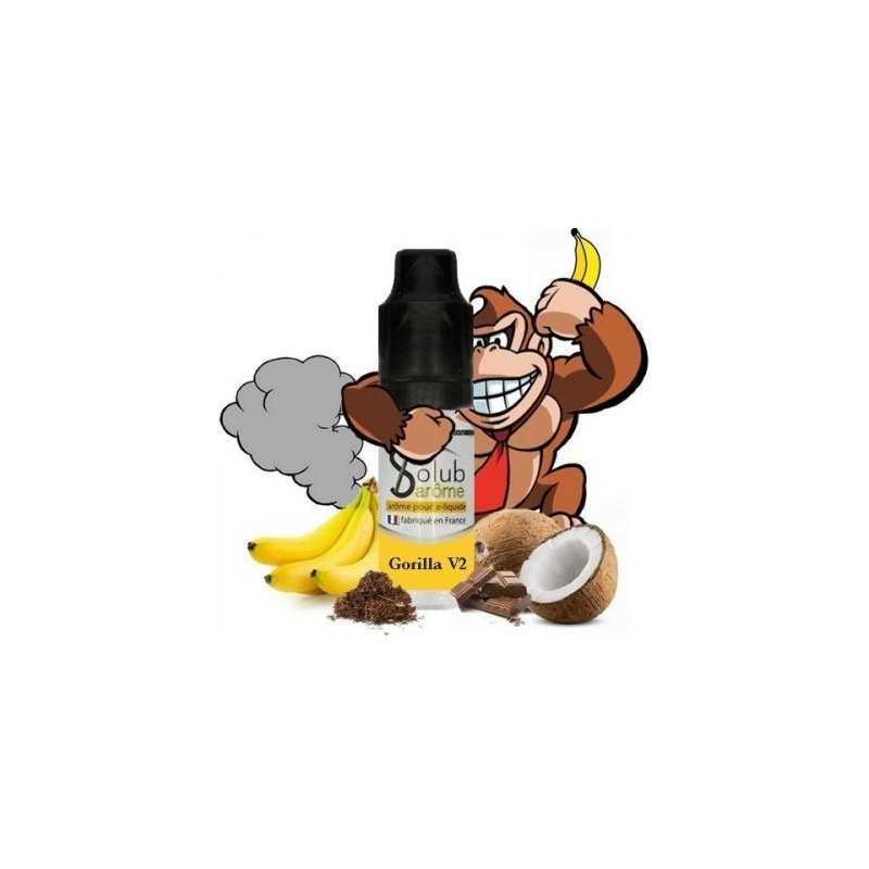 Gorilla V2 - Banános, Kókuszos dohány Solub e-cigaretta aroma 10ml